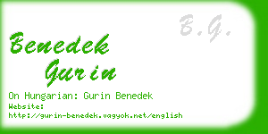 benedek gurin business card